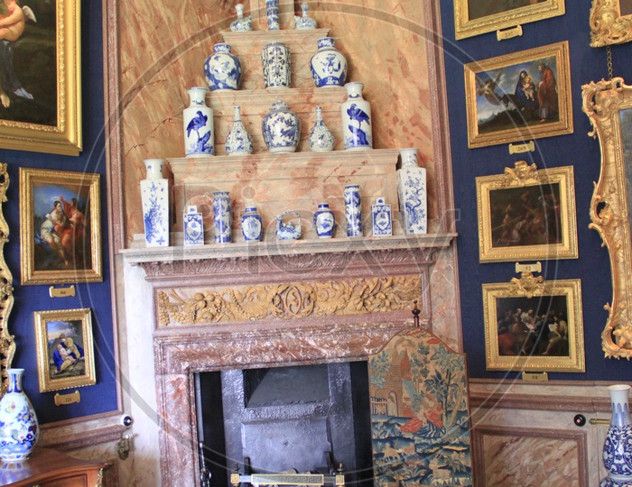Burghley House Interior With Antique in Display And With  Furniture