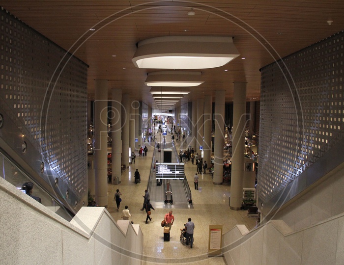 Airport terminal With Passengers Travel Scenes
