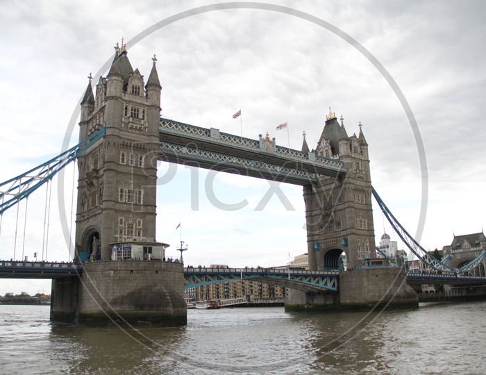 A Side View of London Tower Bridge