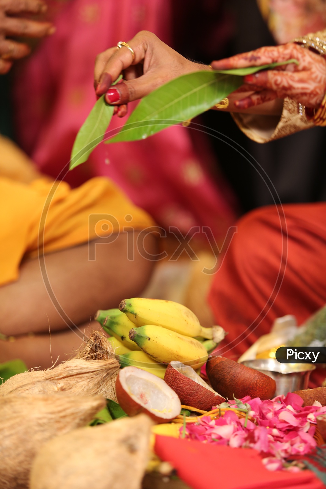 South Indian Wedding during pooja