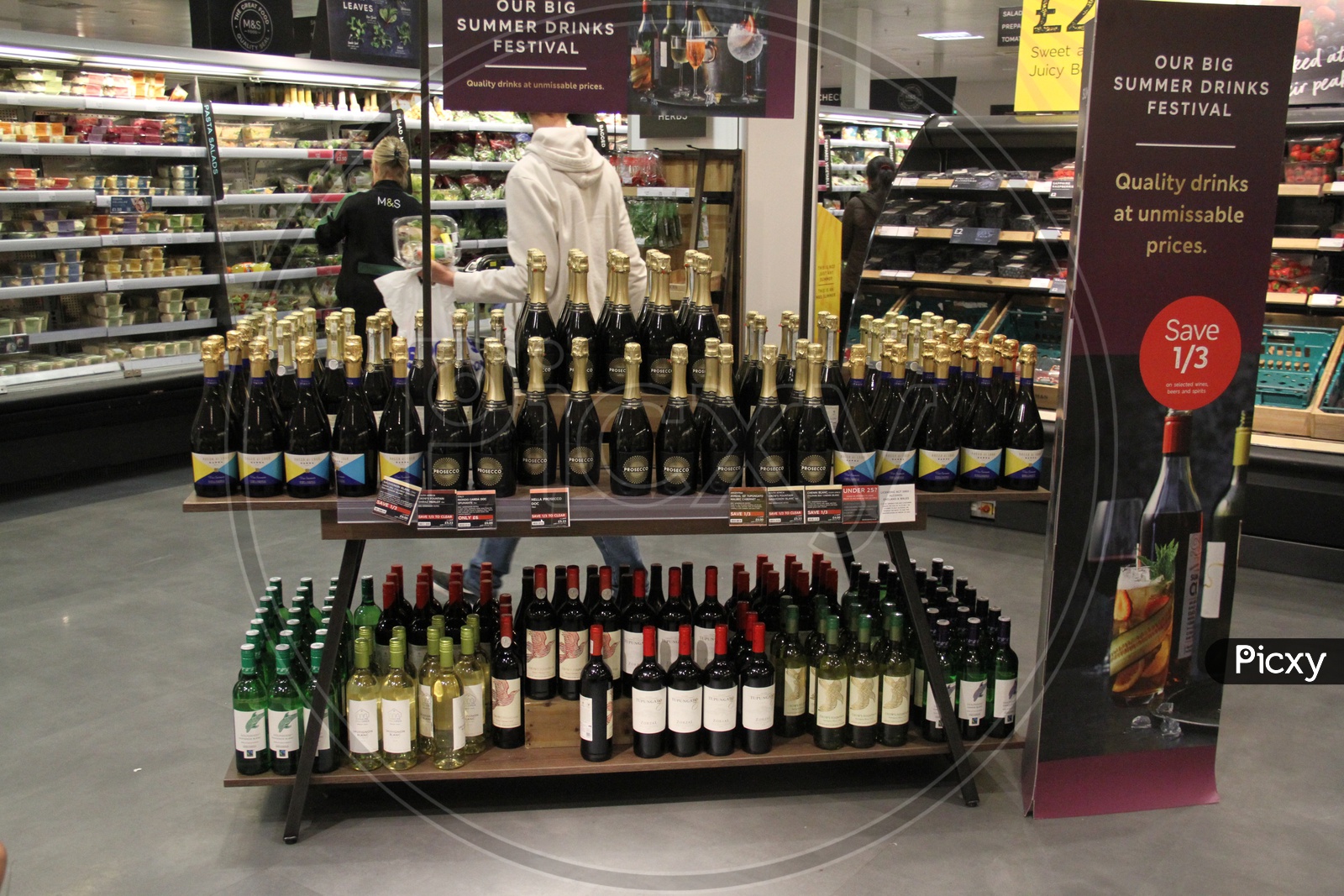 Prosecco Italian wine bottles in a Shop