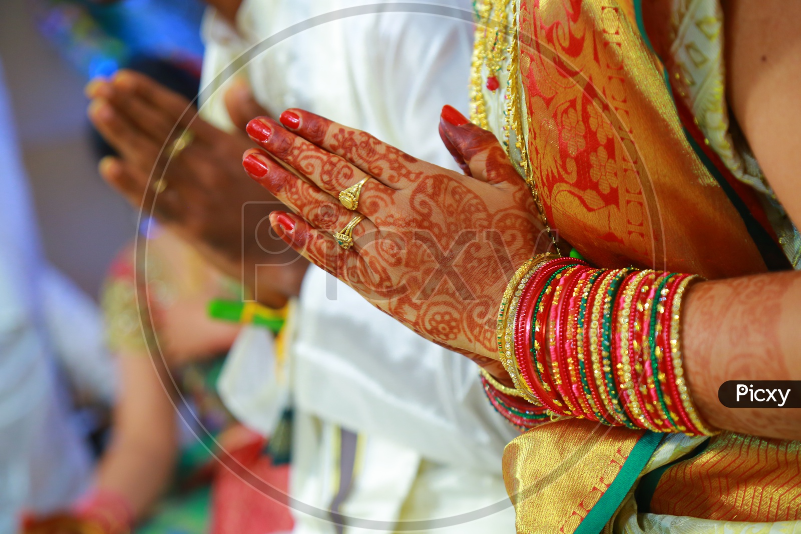 Indian Bride hands with bangles