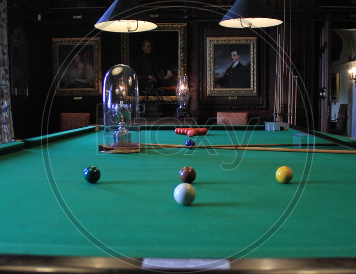 Billiards Game in Burghley House