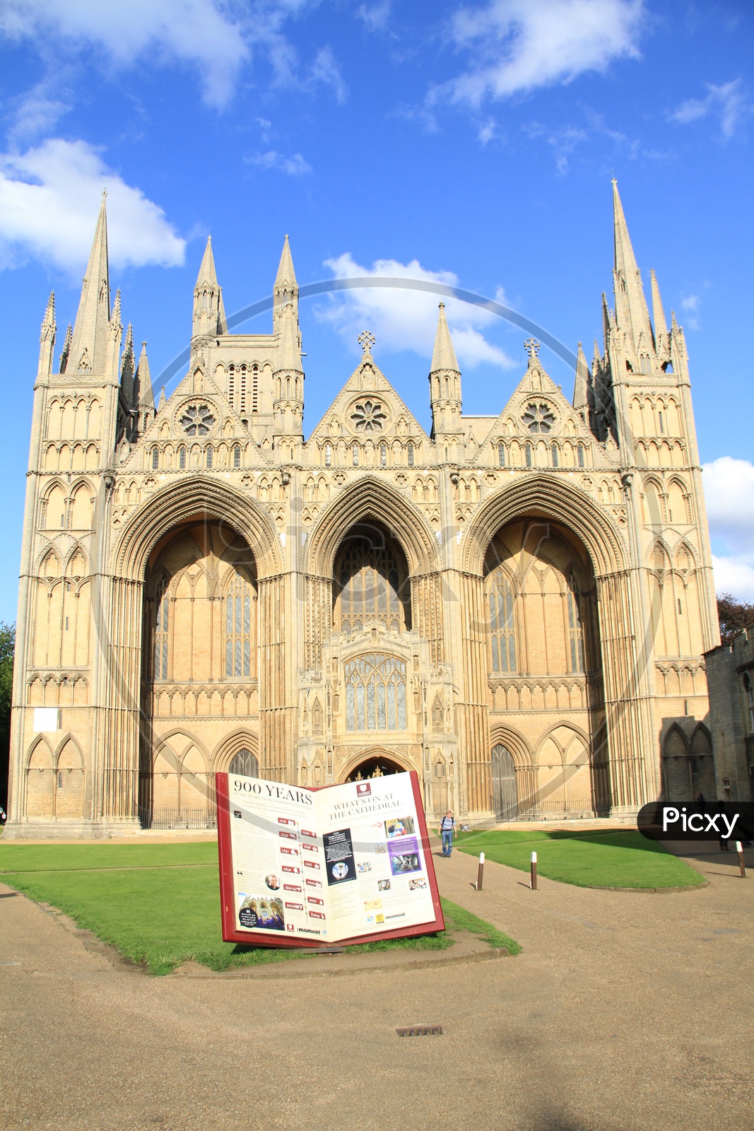 Peterborough Cathedral with Clouds in Sky