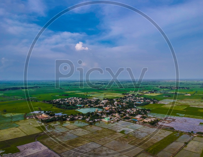 Drone shot of a village in andhra pradesh