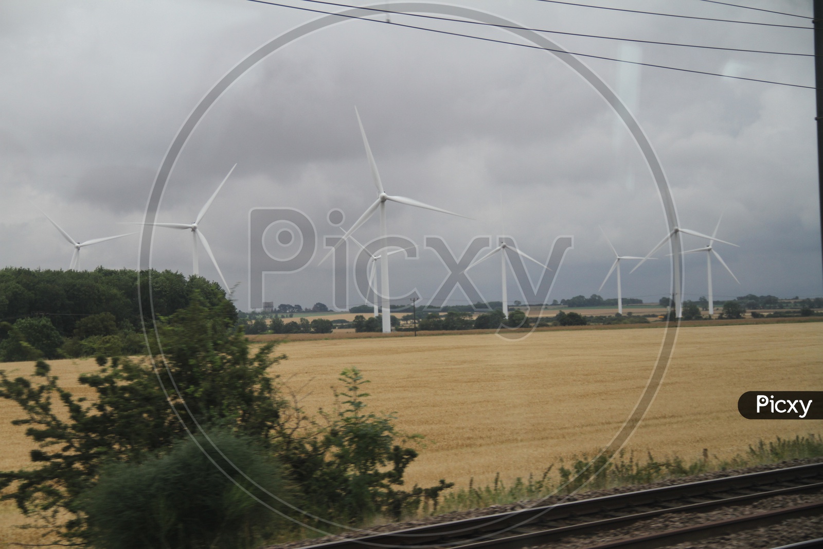 Wind Turbines near Railway Tracks