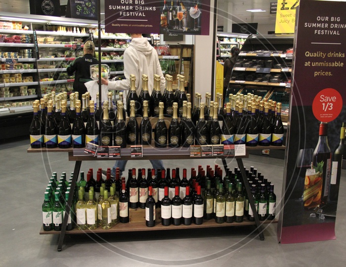 Prosecco Italian wine bottles in a Shop