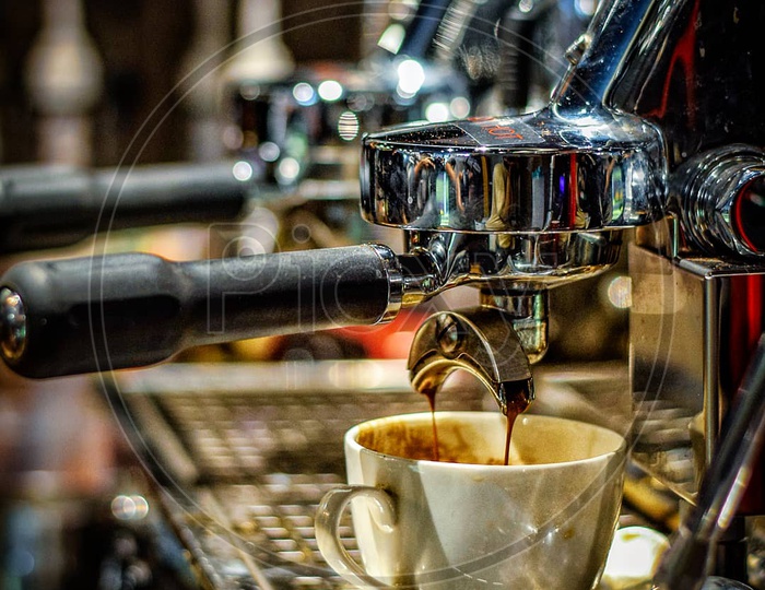Coffee Machine preparing coffee
