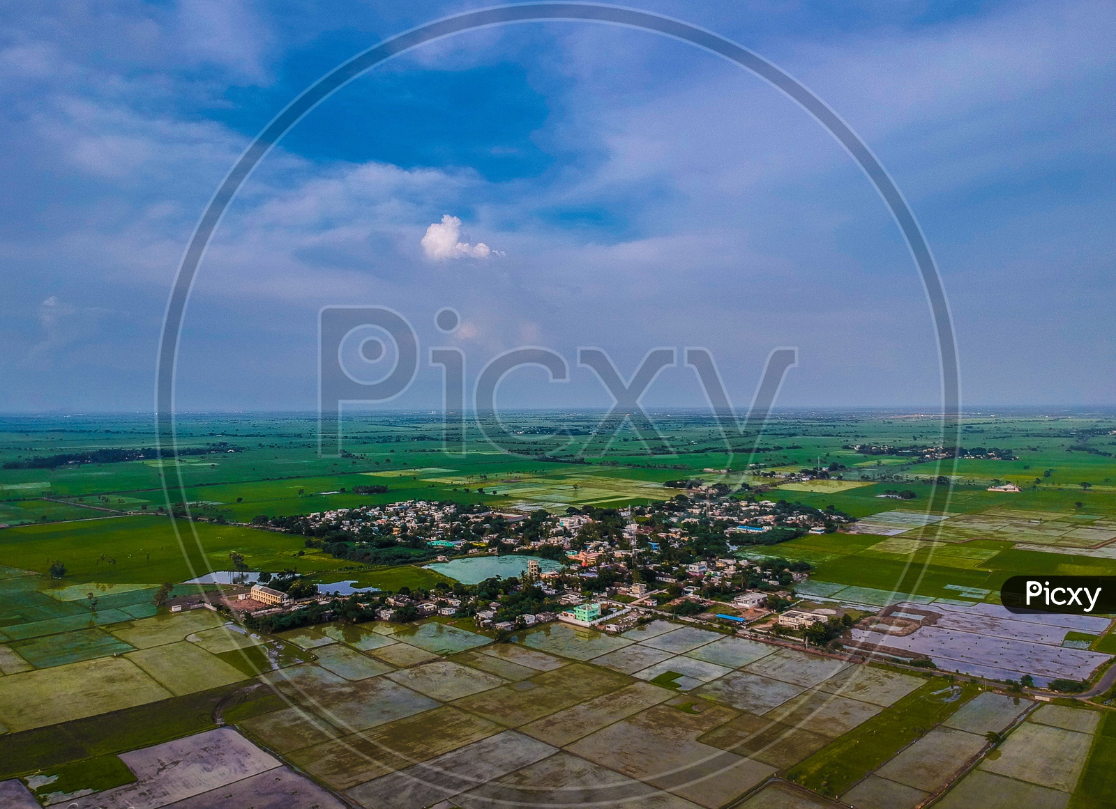 Drone shot of a village in andhra pradesh