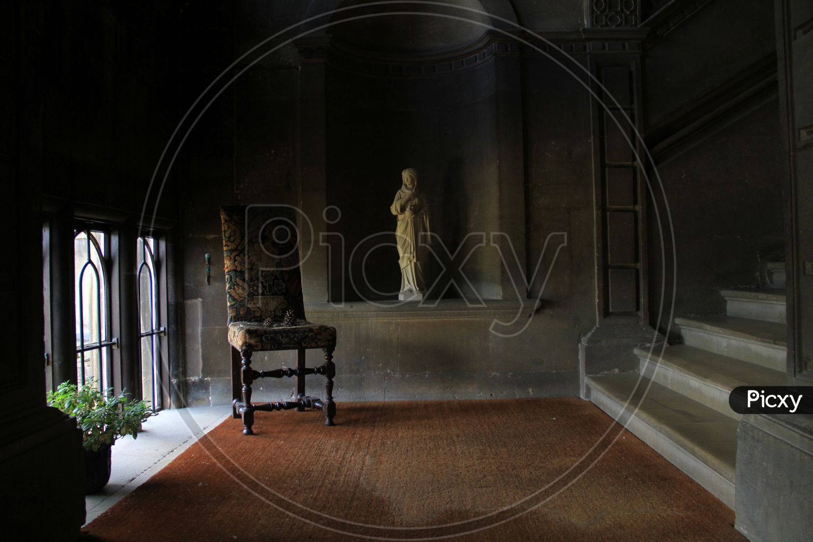 Burghley House Interior With Antique Furniture