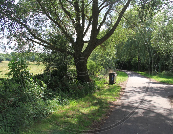 A Narrow Pathway in Ferry Meadows Caravan and Motorhome Club Site