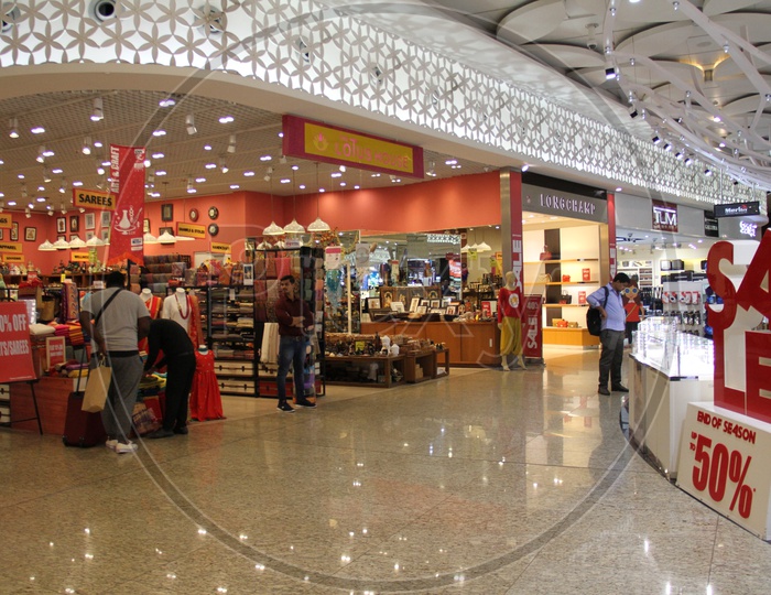 Shops or Outlets in a Shopping Mall With Name boards