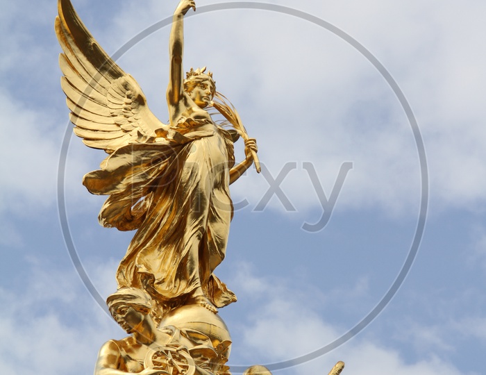 Closeup Shot of The Victoria Memorial at Buckingham Palace