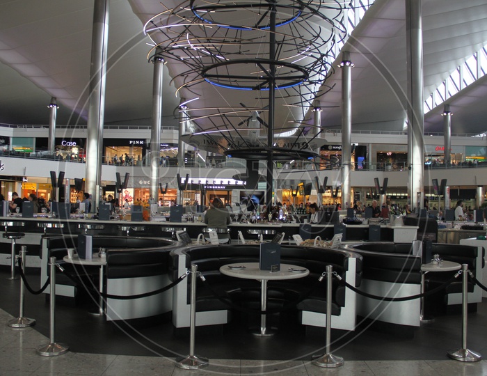 Interiors of Departure Hall in Heathrow Airport