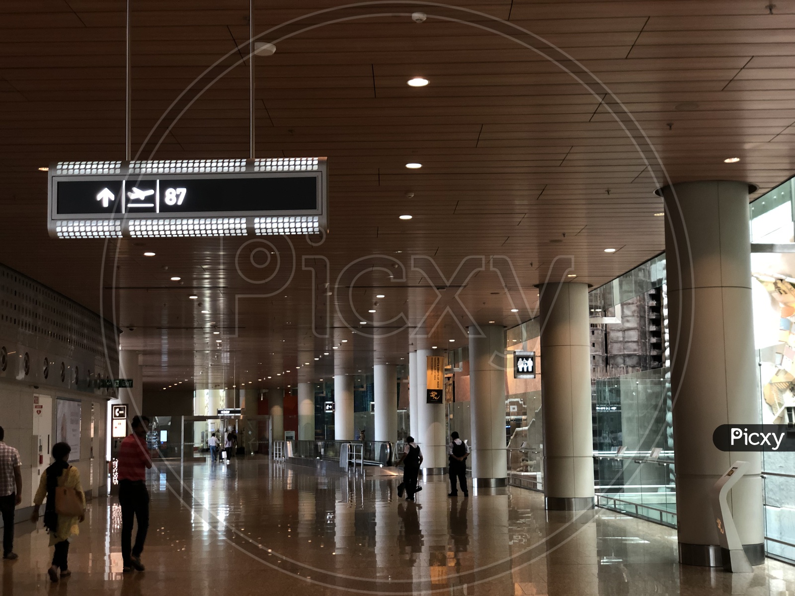A Corridor With Passengers in Terminal 2 of Mumbai Airport