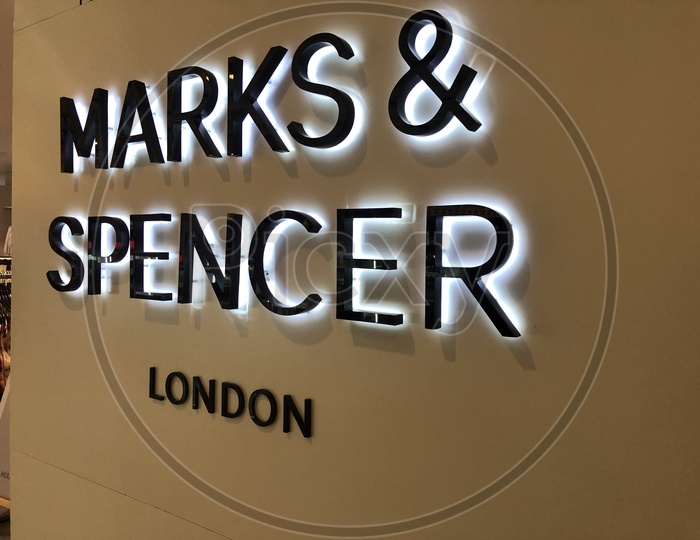Marks & Spencer  Name Board Closeup