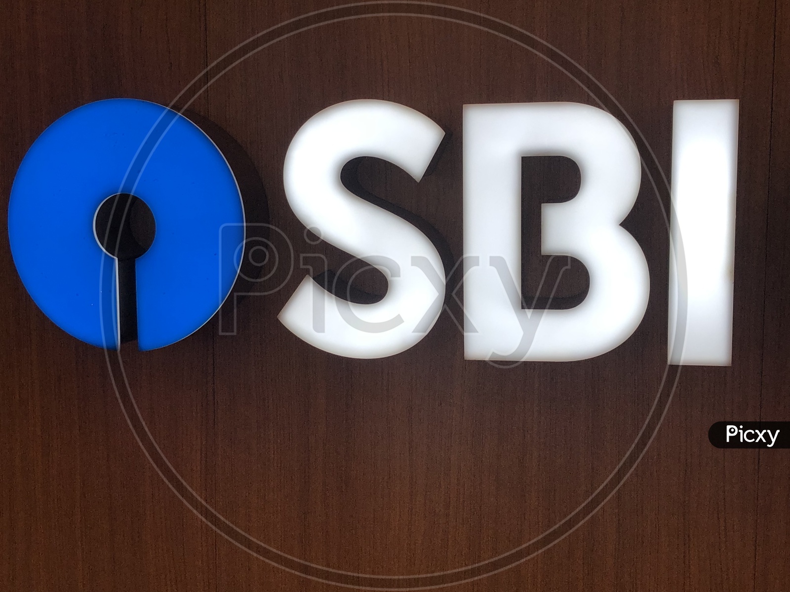 SBI  State Bank Of India Logo On Wooden Background