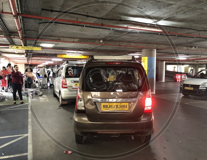 Taxi Cabs At Pickup Center In Terminal 2 Of Mumbai Airport