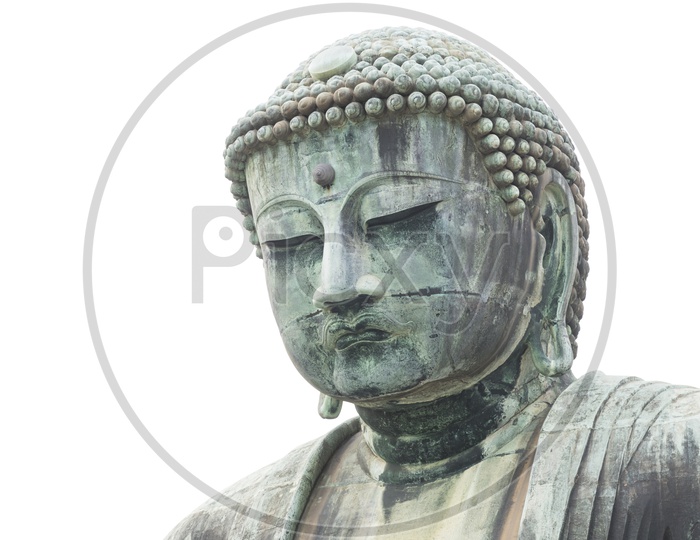 Japanese Buddha statue  isolate on white Background