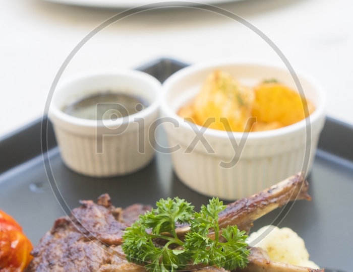 Organic Grilled Lamb Chops with Garlic and Lime