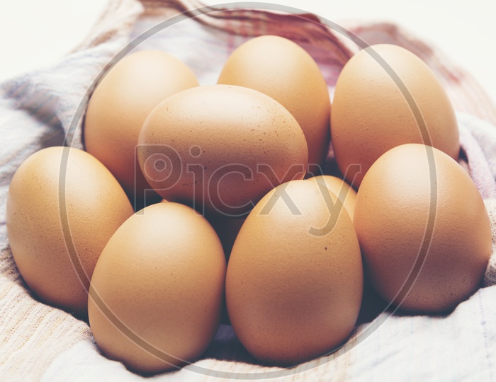 Bunch of Colourful  Handmade Easter Eggs On an Isolated White  Background