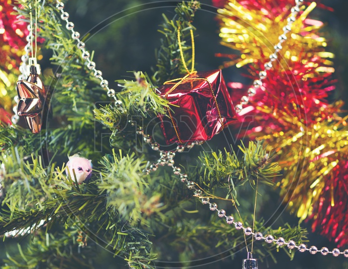 Christmas decor on the tree