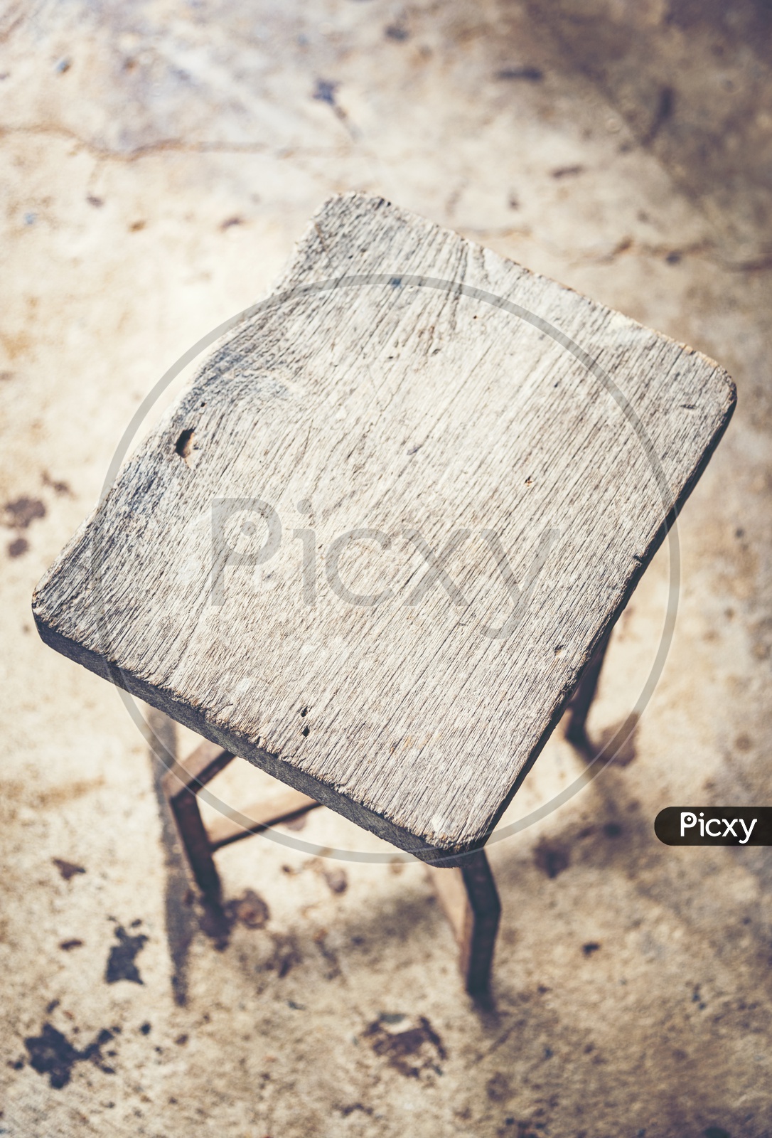 Old wooden chair With Vintage Filter