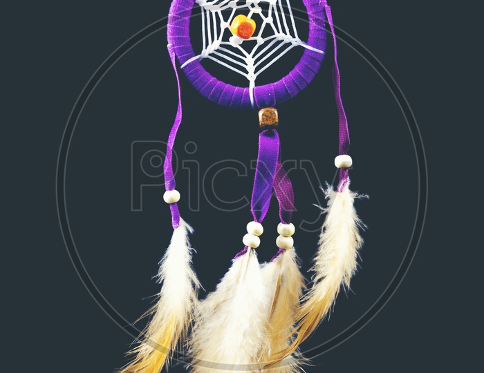 Dream Catcher On an isolated Black Background