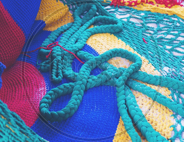Close up texture background of Mesh yarn