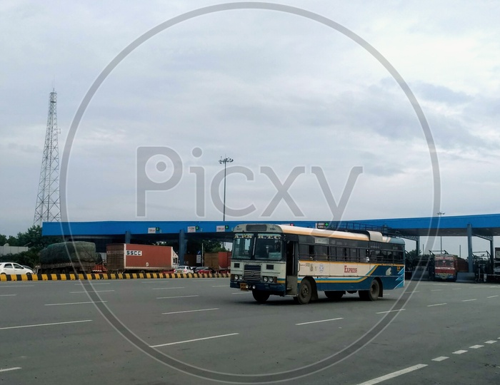 RTC Bus At Addakal Toll Plaza Mahabubnagar district Telangana