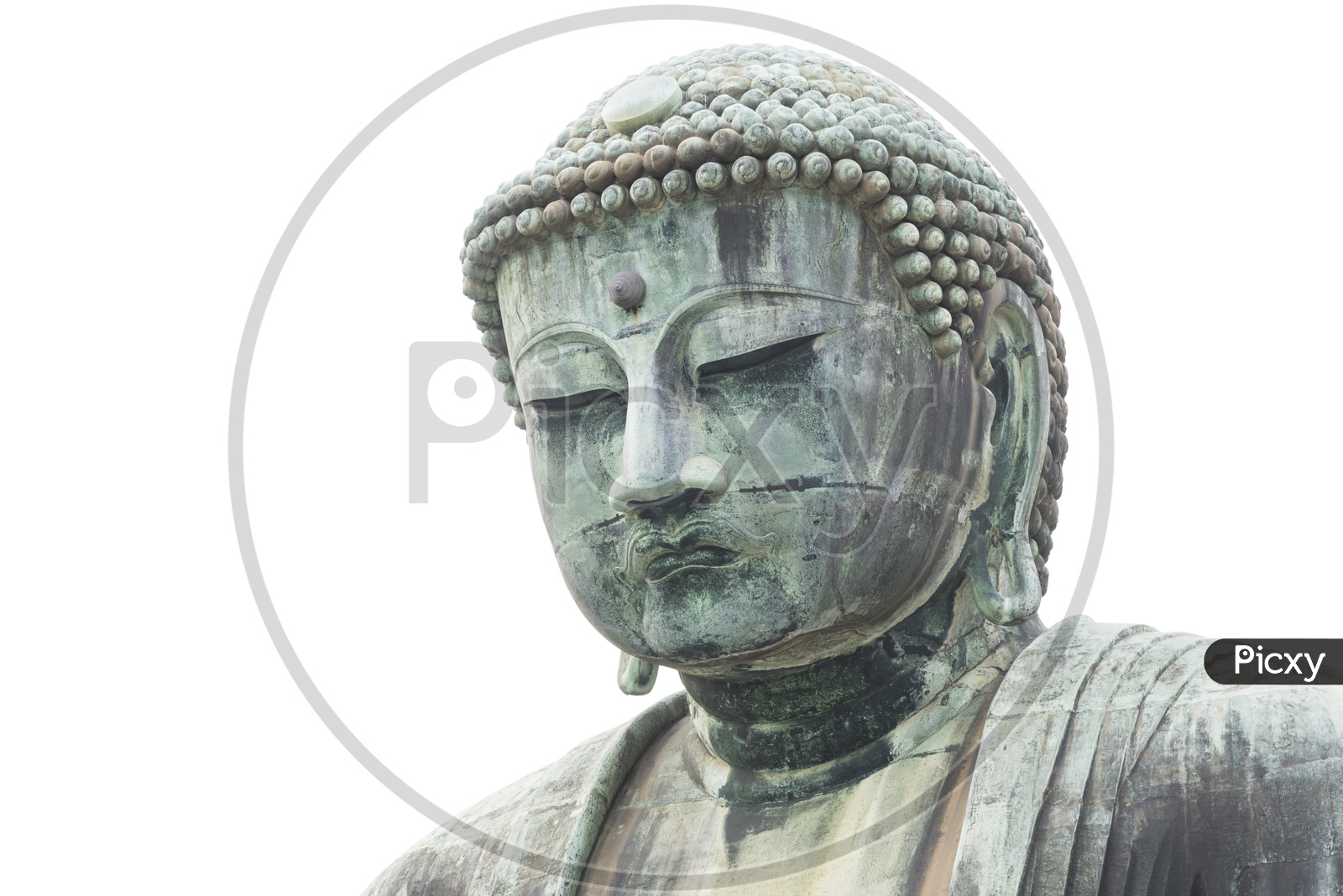 Japanese Buddha statue  isolate on white Background