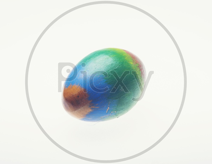 Colorful handmade easter eggs isolated on a white Background