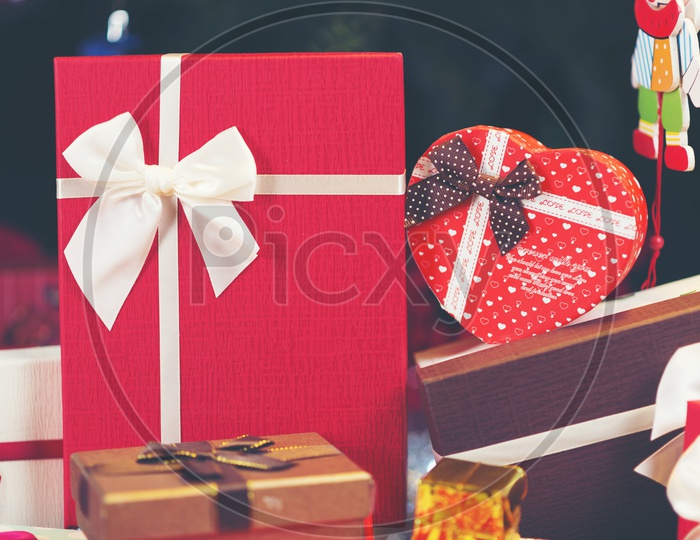 Christmas Festival Templates Or Backgrounds With Christmas Gifts