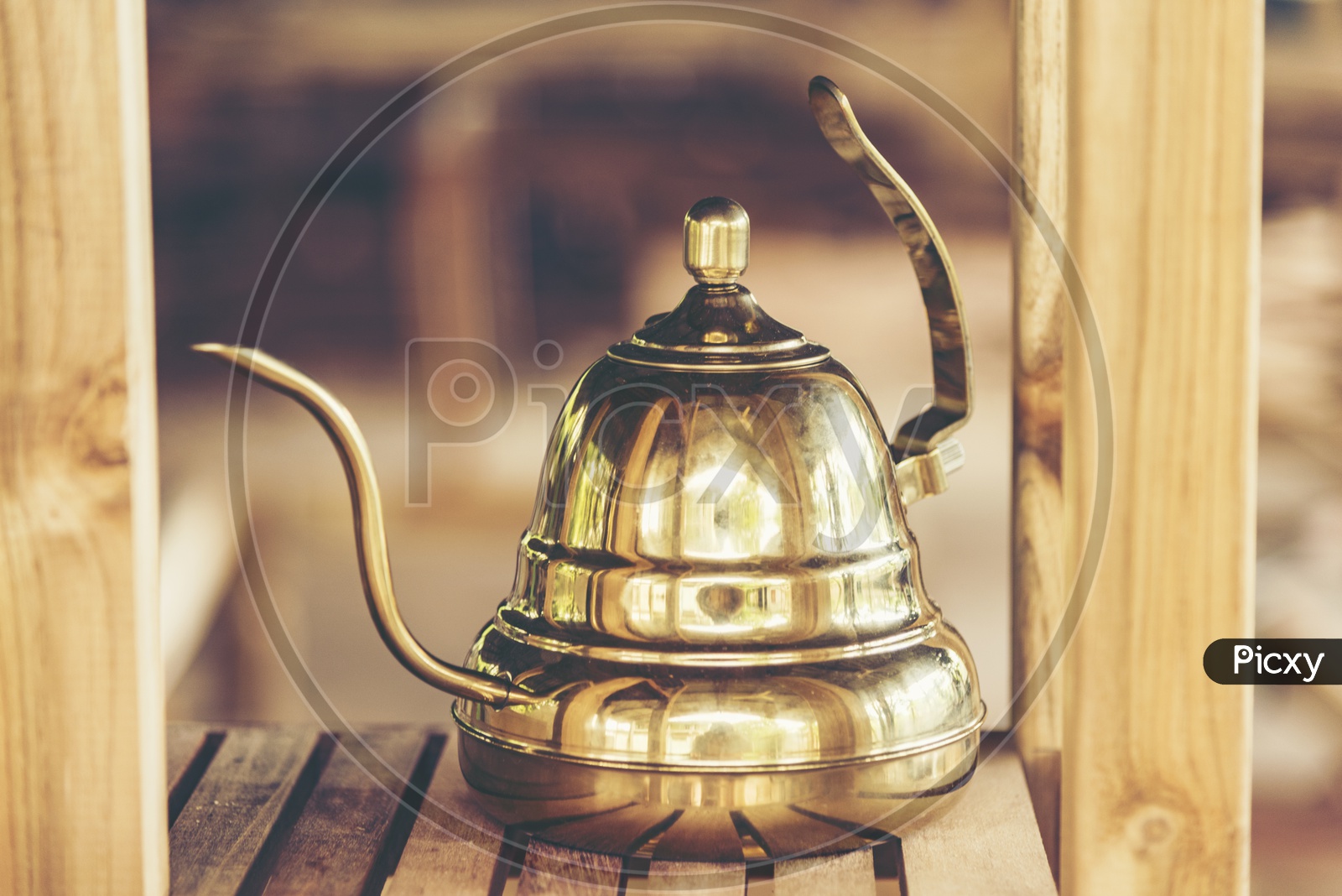 Golden kettle of Coffee Brew Or Tea Kettle