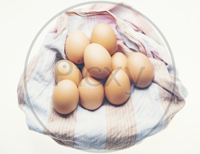 Colourful Handmade eater Eggs Bunch On an Isolated White Background