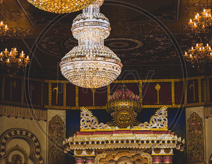 Ganpati decoration in golden