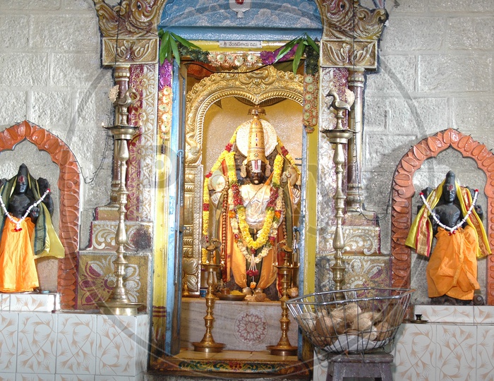 Indian Hindu God Statues in a temple