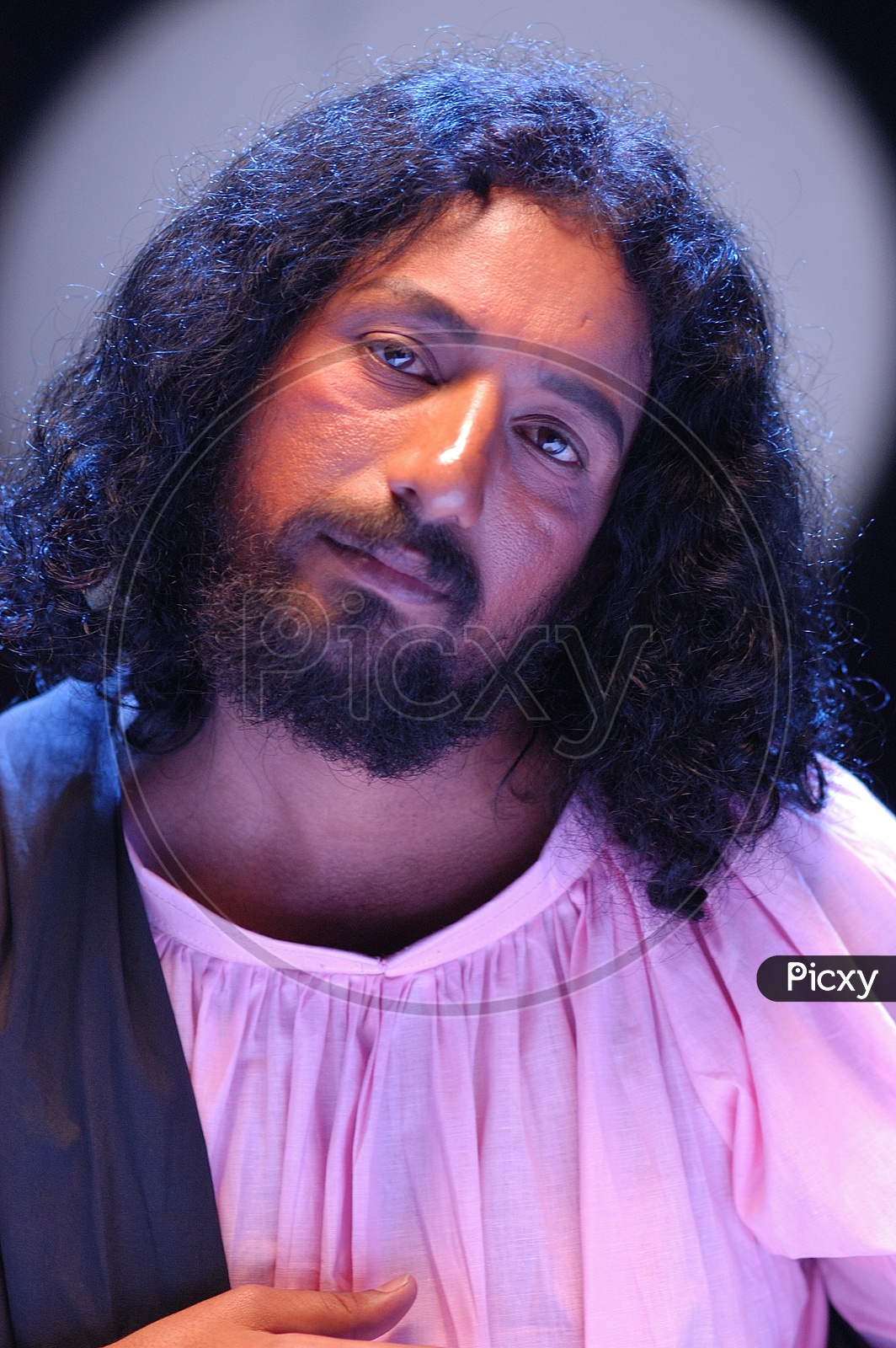 Indian man enacting as Jesus Christ