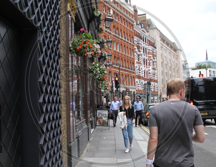 People walking on Footpath in London