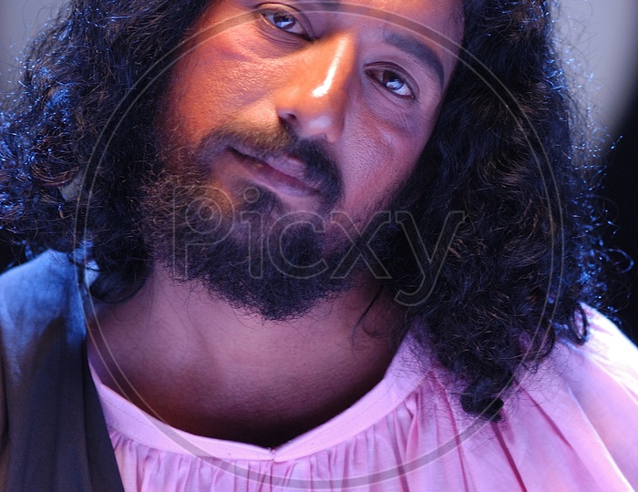 Indian man enacting as Jesus Christ