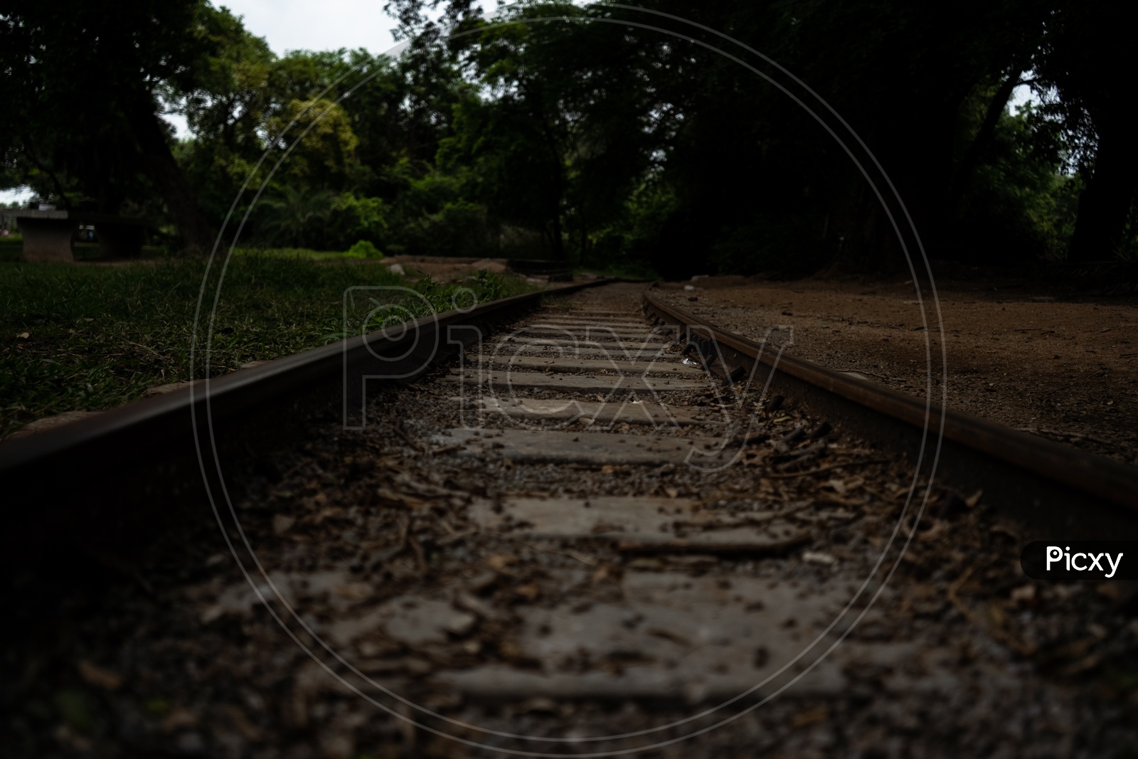 Train track low angle shot
