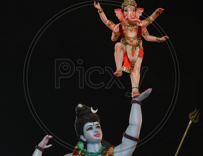 Ganesh Standing in Lord Shivas hands