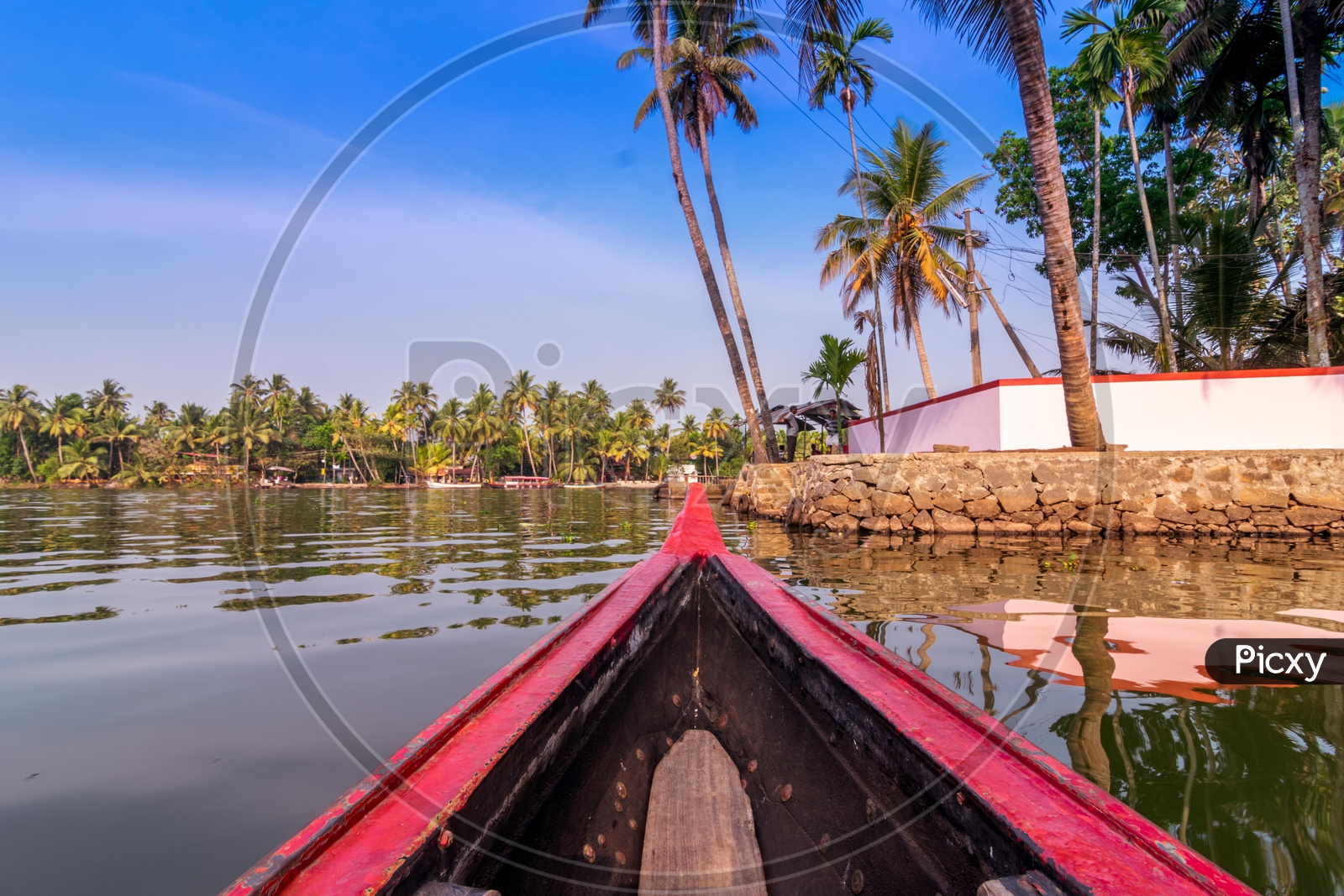 A Boat amidst the kerela backwaters