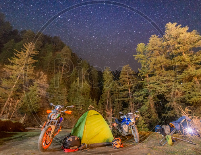 Biker Camping Tent in Himalayas at Jibhi