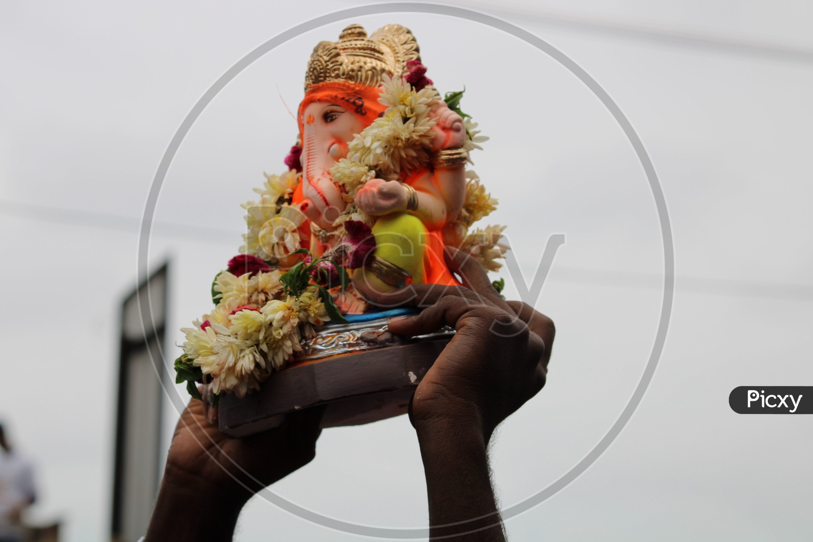 Devotee showing Ganesh