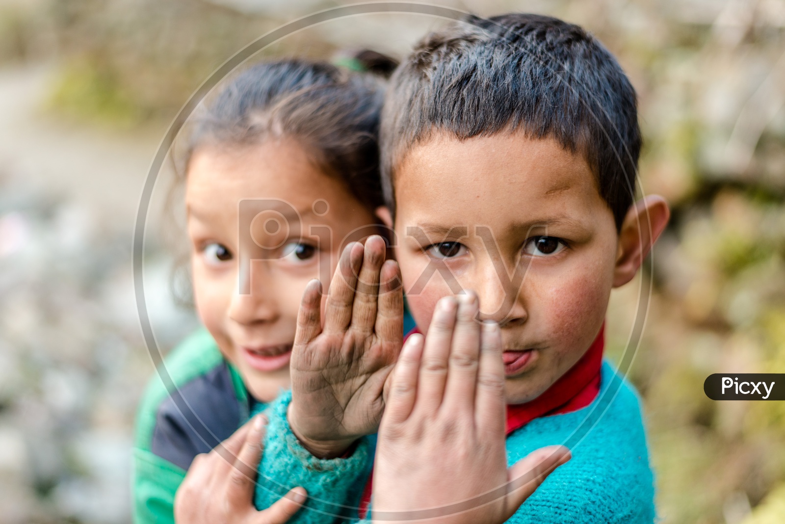 Portrait of Himalayan Kids in Kullu Village