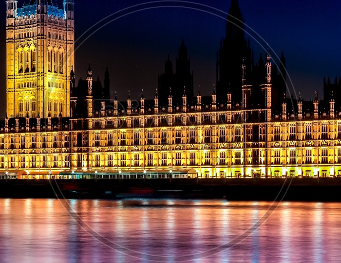 Long exposure shot of westminster and river thames