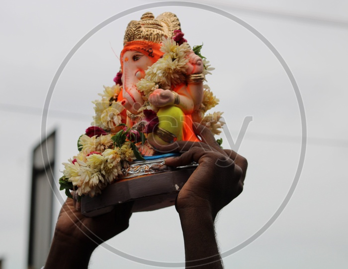 Devotee showing Ganesh