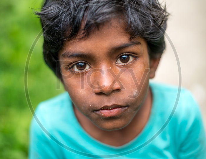 Portrait of Indian Kid Face