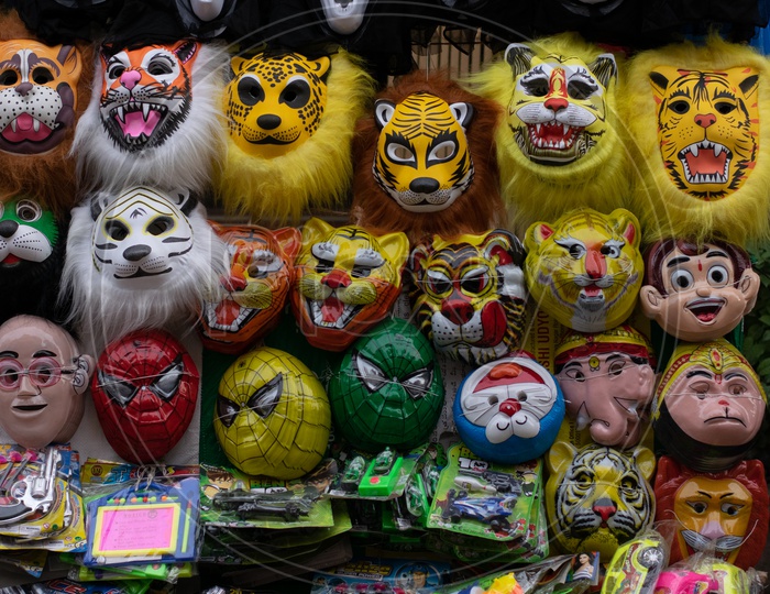 Scary Masks for Kids in a Shop